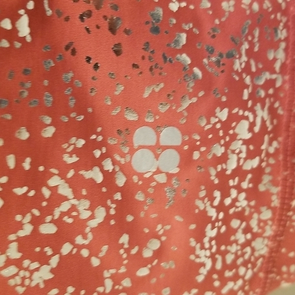 💕SWEATY BETTY💕 Goddess 7/8 Workout Leggings ~ Red Terrazzo Foil Print L NWT - Picture 13 of 16